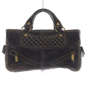 Celine Leather Stitch Handbag Brown
